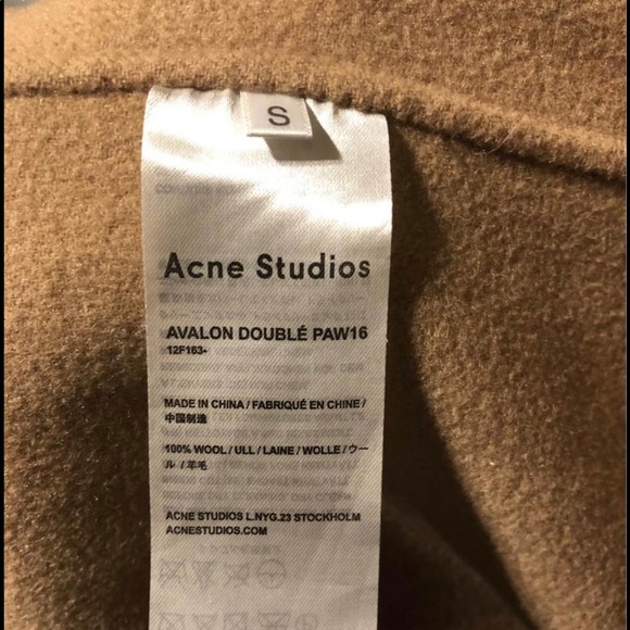 acne studios avalon wool and cashmere coat tan - Picture 8 of 8